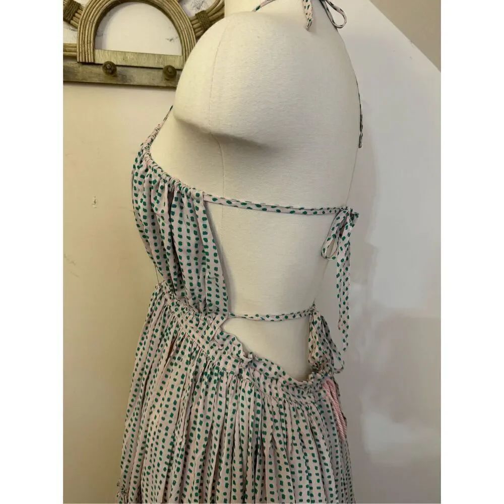 The Reset By Jane Pink Strappy Ruffle Mini Dress S NEW - Picture 6 of 6